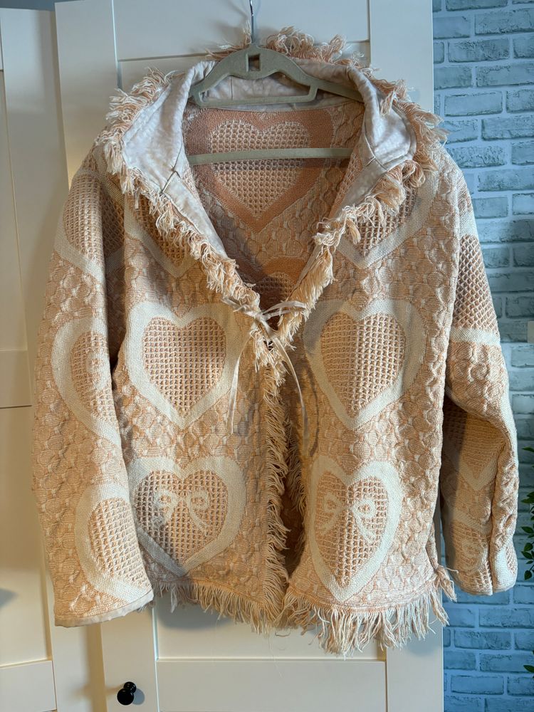 Upcycled Heart cardigan sweater 