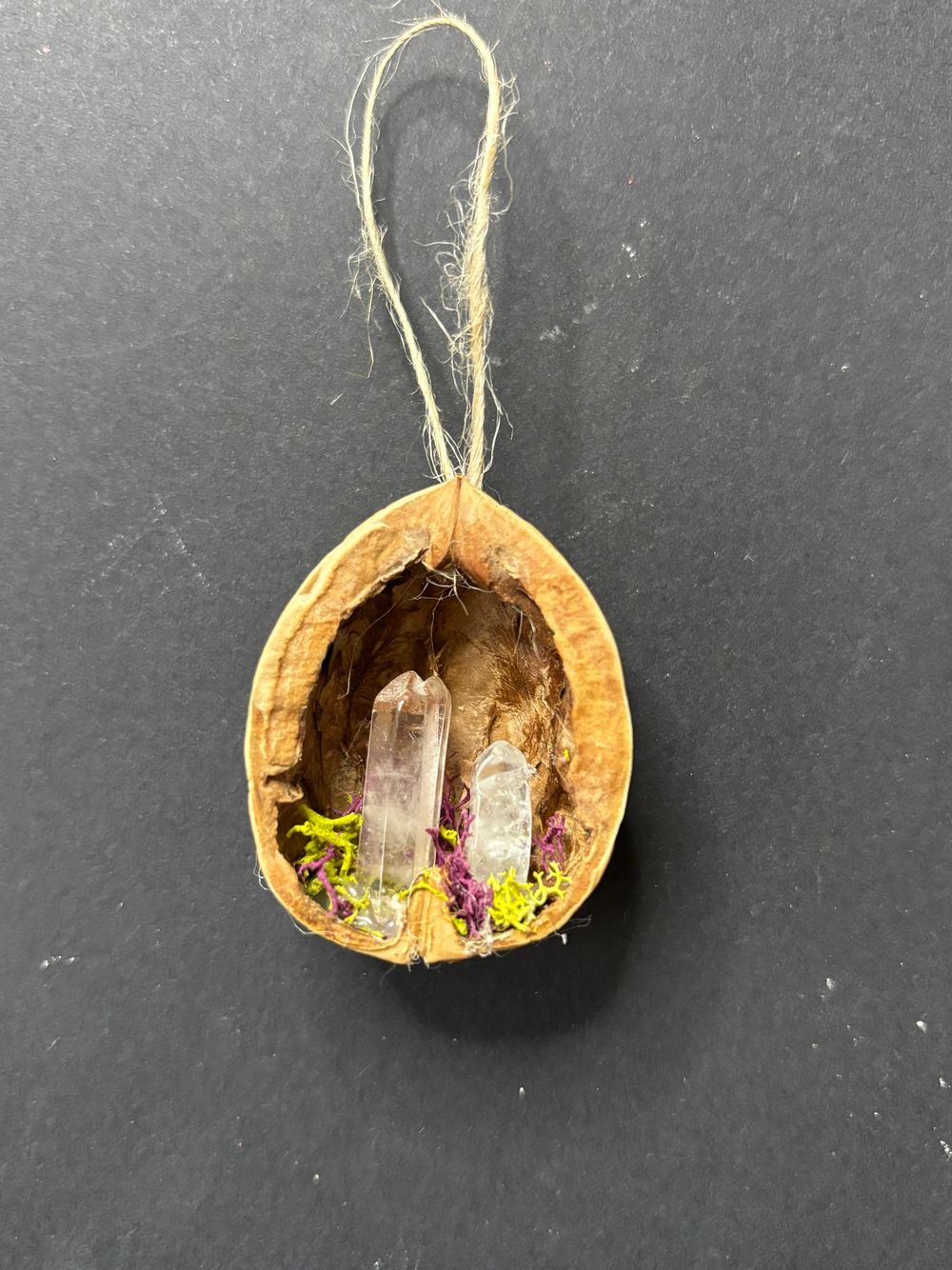 Crystal walnut ornament 